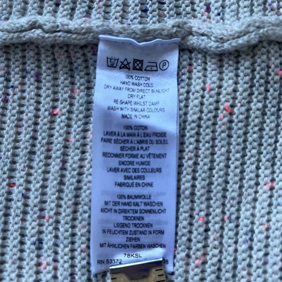 French Connection Mozart Mock‎ Neck Light Grey Cotton Confetti Jumper Sweater XS - Picture 11 of 11